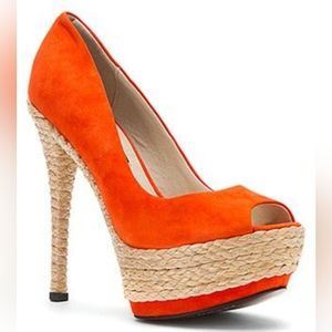 Mojo Moxy Orange Tropicana Platform Heel